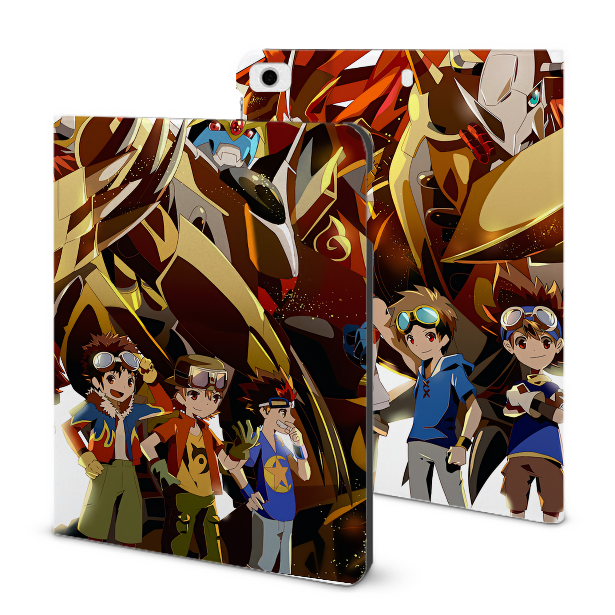 （画像用） Digimon デジタルモンスター/デジモン IPad ケース ブック型 PUレザー TPU 耐衝撃 軽量 薄型 ペン収納なし 全面保護 IPad 各モデル対応